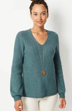 J.Jill Tweed V-Neck Sweater | Jjill-Women Sweaters