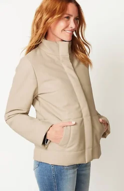 J.Jill Vegan-Leather Puffer Jacket | Jjill-Women Jackets & Coats
