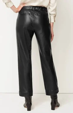 J.Jill Vegan-Leather Straight-Leg Trousers | Jjill-Women Pants & Jeans