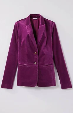 J.Jill Velveteen Stretch Curved-Hem Blazer | Jjill-Women Jackets & Coats