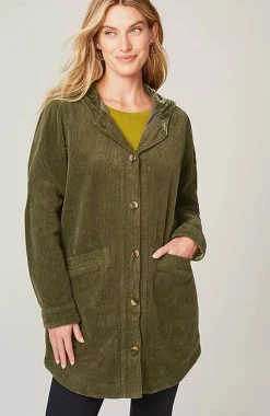 J.Jill Velvet-Hooded Tumble-Cord Jacket | Jjill-Women Jackets & Coats