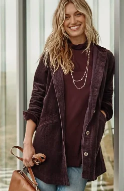 J.Jill Velvet-Hooded Tumble-Cord Jacket | Jjill-Women Jackets & Coats