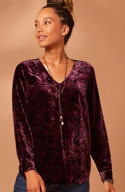 J.Jill Velvet Paisley-Printed Top | Jjill-Women Shirts & Blouses