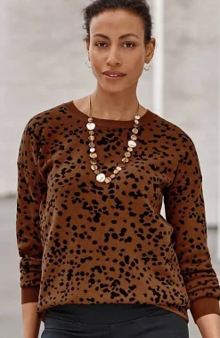 J.Jill Wearever Abstract-Leopard Sweater | Jjill-Women Sweaters