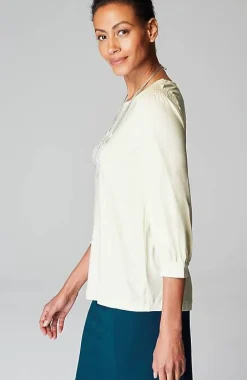 J.Jill Wearever Boat-Neck Smocked-Sleeve Top | Jjill-Women Tops & Tees