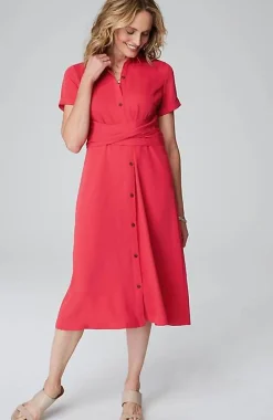 J.Jill Wearever Button-Front Belted Shirtdress | Jjill-Women Dresses