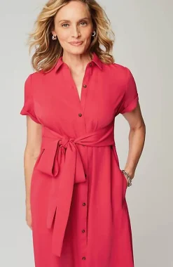 J.Jill Wearever Button-Front Belted Shirtdress | Jjill-Women Dresses