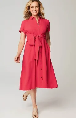 J.Jill Wearever Button-Front Belted Shirtdress | Jjill-Women Dresses