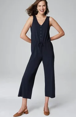 J.Jill Wearever Button-Front Jumpsuit | Jjill-Women Dresses