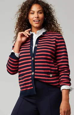 J.Jill Wearever Button-Front Striped Cardi | Jjill-Women Sweaters