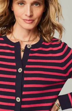 J.Jill Wearever Button-Front Striped Cardi | Jjill-Women Sweaters