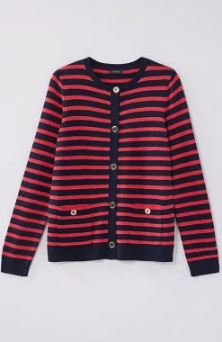 J.Jill Wearever Button-Front Striped Cardi | Jjill-Women Sweaters