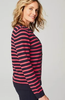 J.Jill Wearever Button-Front Striped Cardi | Jjill-Women Sweaters