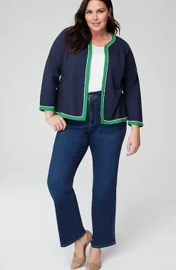 J.Jill Wearever Double-Face Jersey Contrast-Trim Jacket | Jjill-Women Jackets & Coats