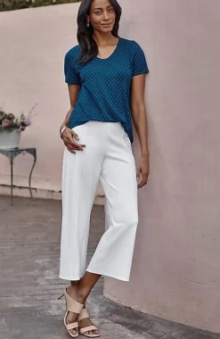 J.Jill Wearever Double-Face Jersey Pintucked Crops | Jjill-Women Pants & Jeans