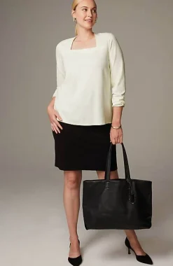 J.Jill Wearever Double-Face Jersey Square-Neck Top | Jjill-Women Tops & Tees