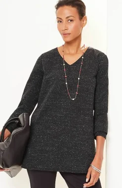 J.Jill Wearever Double-Face Jersey V-Neck Tunic | Jjill-Women Tops & Tees