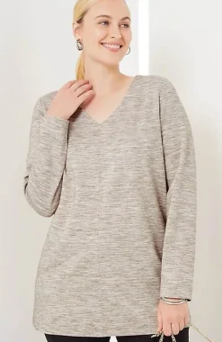 J.Jill Wearever Double-Face Jersey V-Neck Tunic | Jjill-Women Tops & Tees