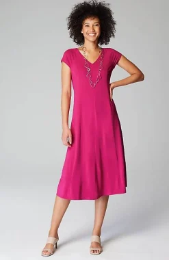 J.Jill Wearever Draped Cap-Sleeve Dress | Jjill-Women Dresses