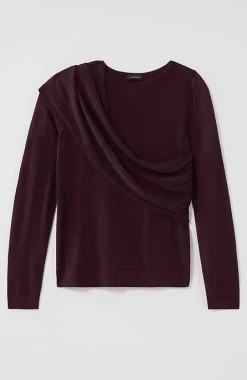J.Jill Wearever Draped-Overlay Merino Sweater | Jjill-Women Sweaters