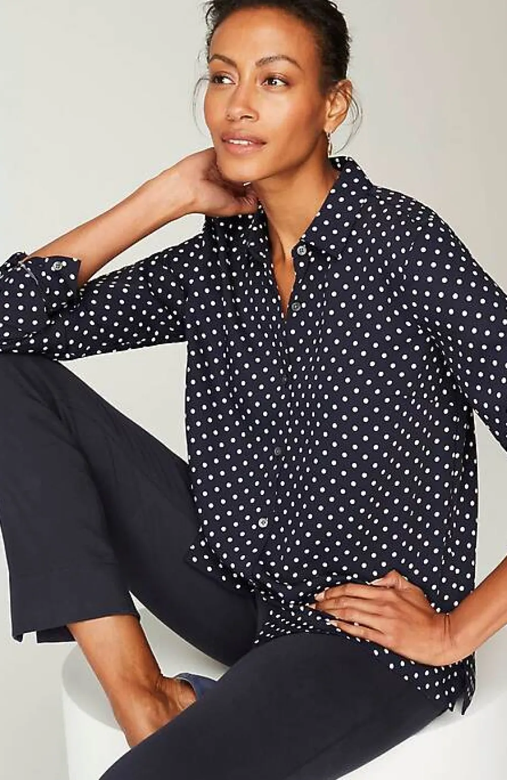 J.Jill Wearever Easy-Care A-Line Button-Front Shirt | Jjill-Women Shirts & Blouses