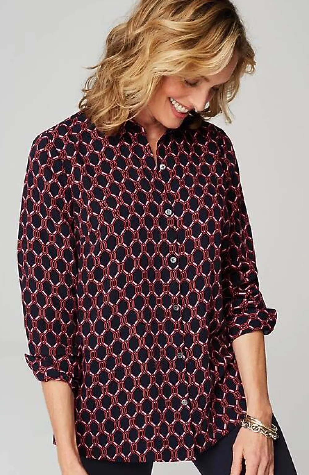 J.Jill Wearever Easy-Care A-Line Button-Front Shirt | Jjill-Women Shirts & Blouses