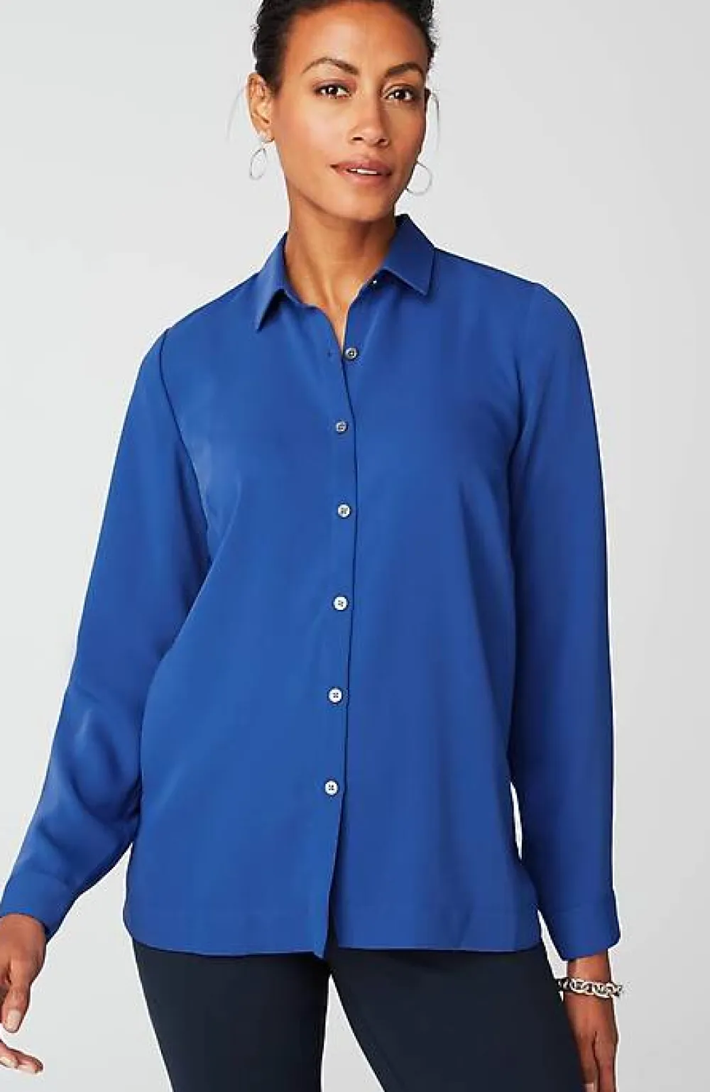J.Jill Wearever Easy-Care A-Line Button-Front Shirt | Jjill-Women Shirts & Blouses