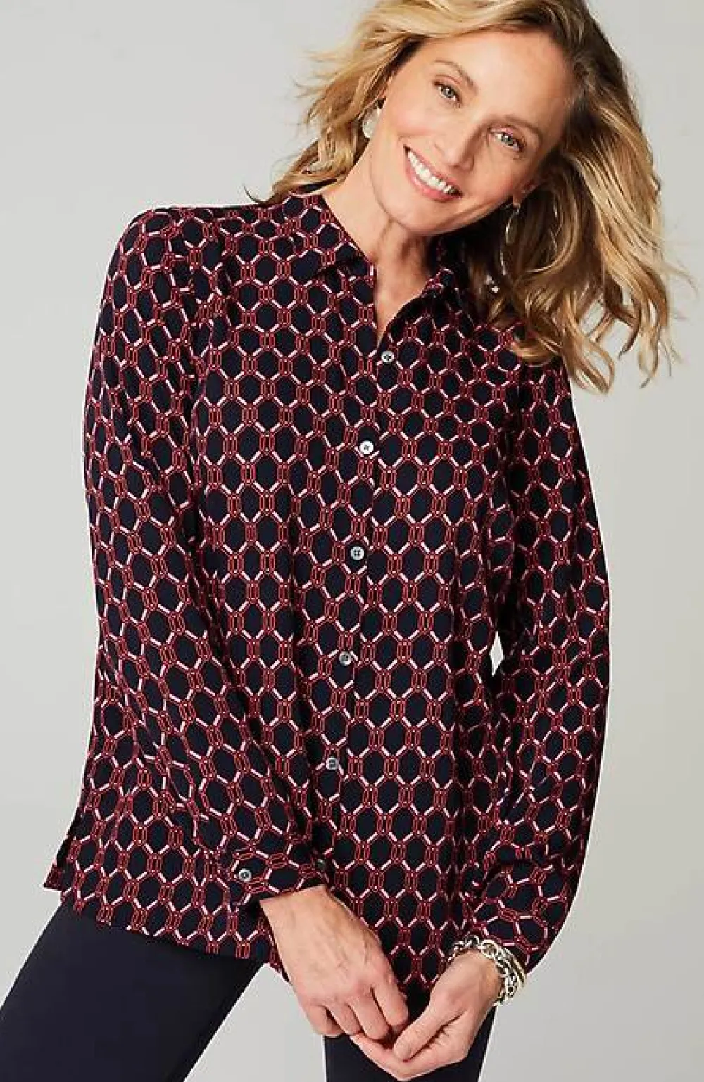J.Jill Wearever Easy-Care A-Line Button-Front Shirt | Jjill-Women Shirts & Blouses
