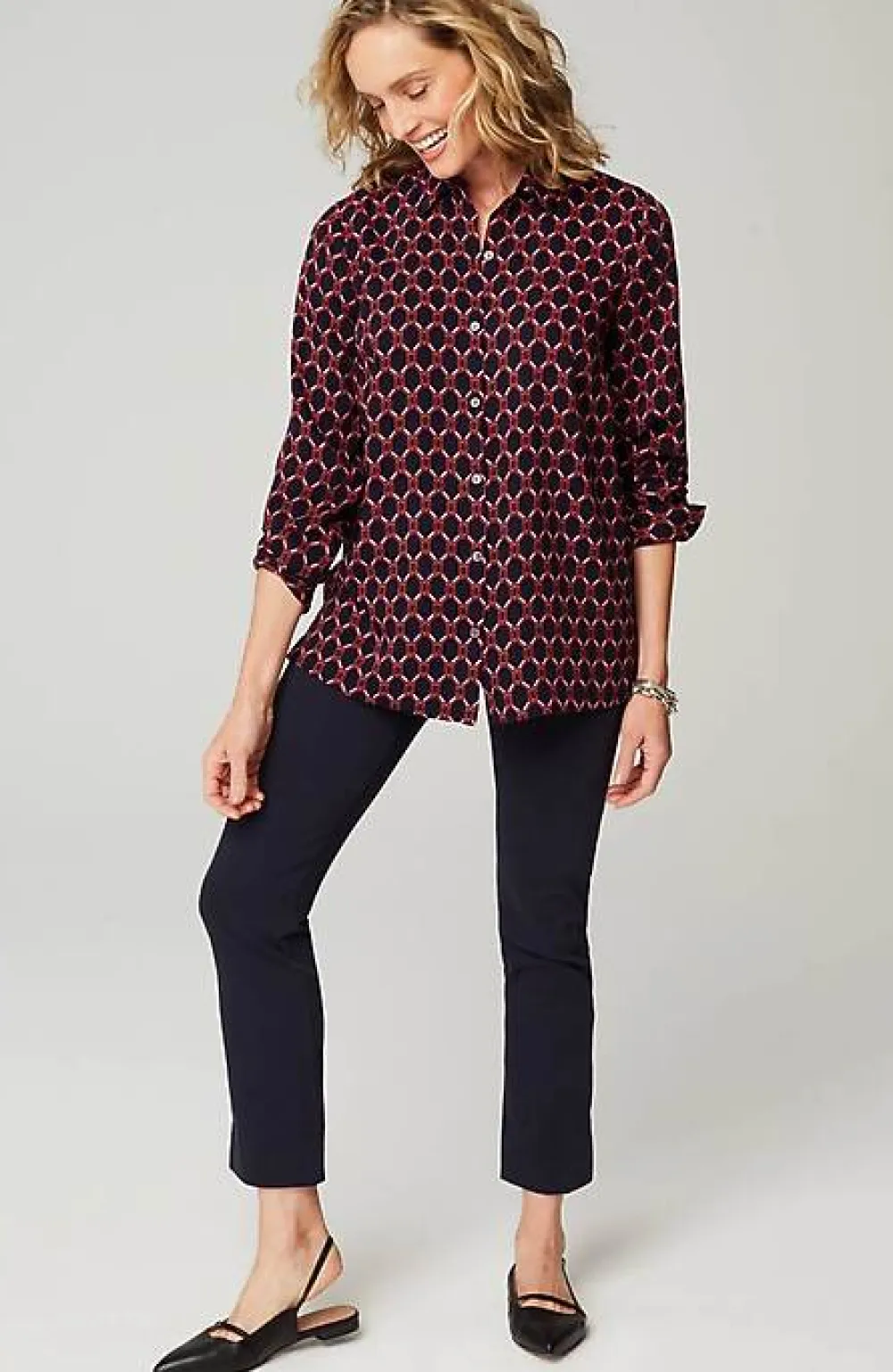 J.Jill Wearever Easy-Care A-Line Button-Front Shirt | Jjill-Women Shirts & Blouses