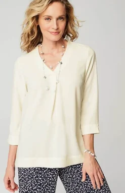 J.Jill Wearever Easy-Care Front-Pleated Top | Jjill-Women Shirts & Blouses
