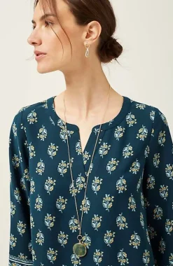 J.Jill Wearever Easy-Care Printed U0026 Bordered Top | Jjill-Women Shirts & Blouses