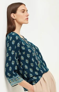 J.Jill Wearever Easy-Care Printed U0026 Bordered Top | Jjill-Women Shirts & Blouses