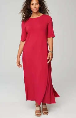J.Jill Wearever Elbow-Sleeve Maxi Dress | Jjill-Women Dresses