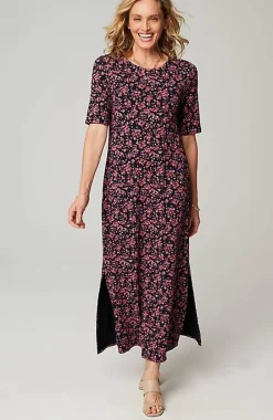 J.Jill Wearever Elbow-Sleeve Maxi Dress | Jjill-Women Dresses