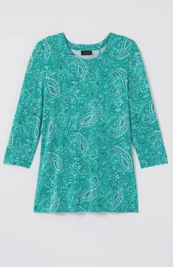 J.Jill Wearever Mixed-Print Button-Back Top | Jjill-Women Tops & Tees