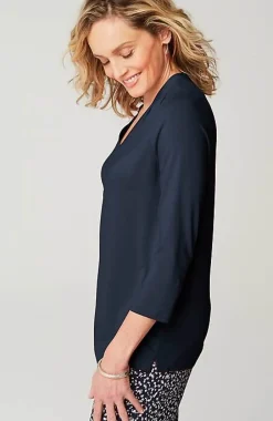 J.Jill Wearever Pleated V-Neck Top | Jjill-Women Tops & Tees