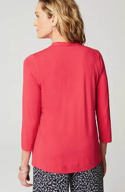 J.Jill Wearever Pleated V-Neck Top | Jjill-Women Tops & Tees
