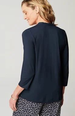 J.Jill Wearever Pleated V-Neck Top | Jjill-Women Tops & Tees