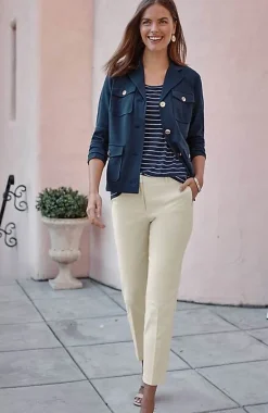 J.Jill Wearever Refined Twill Woven Trousers | Jjill-Women Pants & Jeans