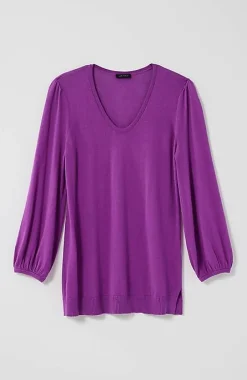 J.Jill Wearever Silk-Blend Blouson-Sleeve Sweater | Jjill-Women Sweaters