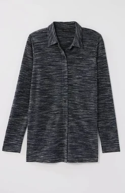 J.Jill Wearever Textured Button-Front Tunic | Jjill-Women Tops & Tees