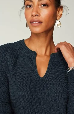 J.Jill Wearever Textured Split-Neck Sweater | Jjill-Women Sweaters