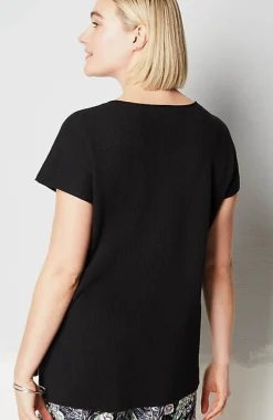 J.Jill Wearever Textured V-Neck Short-Sleeve Sweater | Jjill-Women Sweaters