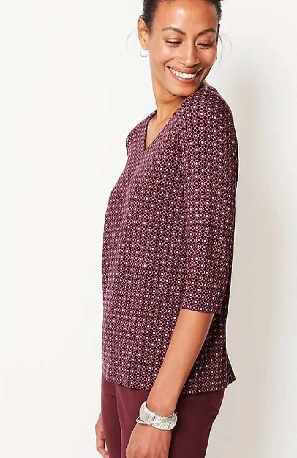J.Jill Wearever V-Neck Ballet-Sleeve Top | Jjill-Women Tops & Tees