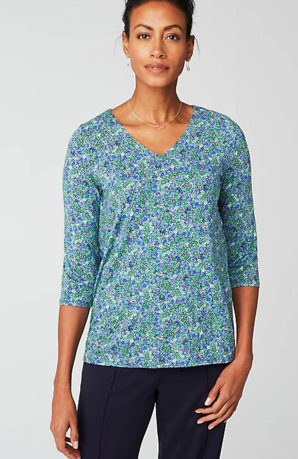 J.Jill Wearever V-Neck Ballet-Sleeve Top | Jjill-Women Tops & Tees