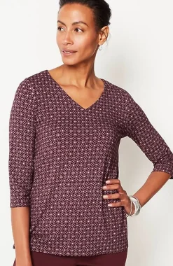 J.Jill Wearever V-Neck Ballet-Sleeve Top | Jjill-Women Tops & Tees