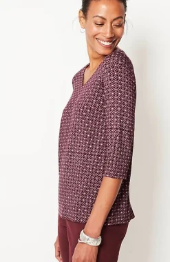 J.Jill Wearever V-Neck Ballet-Sleeve Top | Jjill-Women Tops & Tees