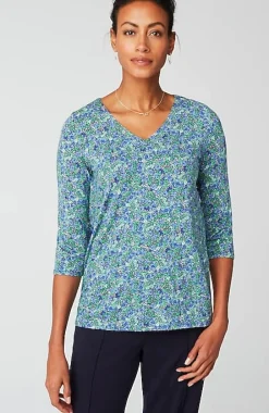J.Jill Wearever V-Neck Ballet-Sleeve Top | Jjill-Women Tops & Tees