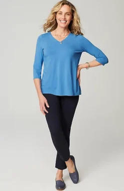 J.Jill Wearever V-Neck Ballet-Sleeve Top | Jjill-Women Tops & Tees