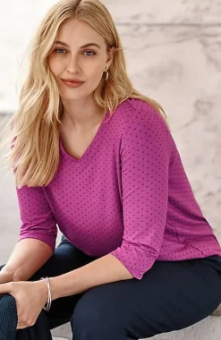 J.Jill Wearever V-Neck Ballet-Sleeve Top | Jjill-Women Tops & Tees